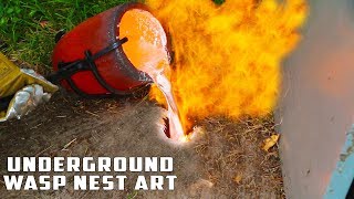 Casting GIANT Underground Wasp Nest with Molten Aluminum