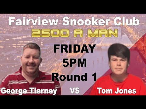George TIERNEY V Tom JONES - Last 16 - Blackball Pool -  Fairview Snooker Club Dublin