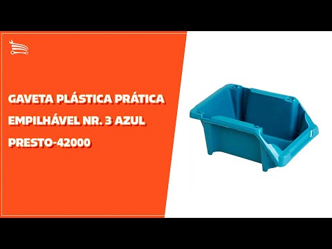 Gaveta Plástica Prática Empilhável Nr. 3 Azul - Video