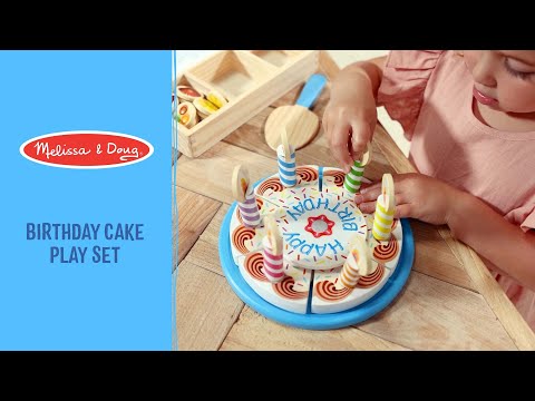Melissa & Doug Wooden Birthday Cake Play Set