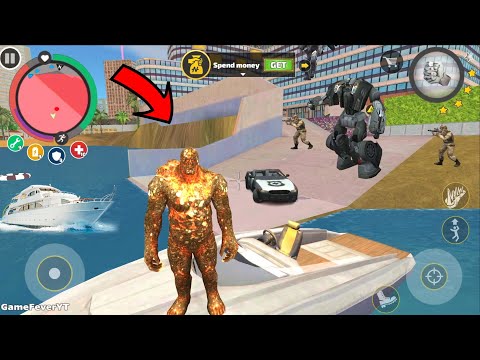 Rope Hero: Vice Town - New Update 6.4.3 (Stone Giant on Water Ship) Heavy Monster - Gameplay HD