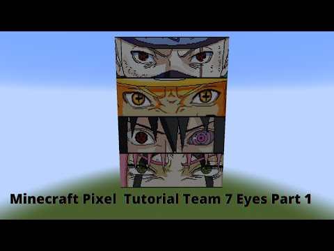 Minecraft Pixel Art Tutorial Team 7 Eyes Sakura, Sasuke, Naruto, Kakashi Part 1