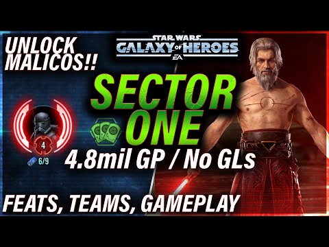 HOW TO UNLOCK MALICOS AT 4.8mil GP || SECTOR 1 || CONQUEST 11 #starwars #galaxyofheroes #swgoh