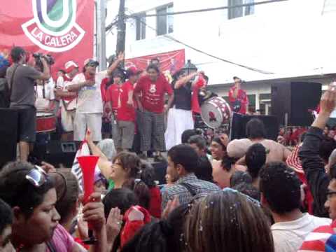 "Unión La Calera a primera división  (2010)" Barra: La Banda Cementera &bull; Club: Unión La Calera