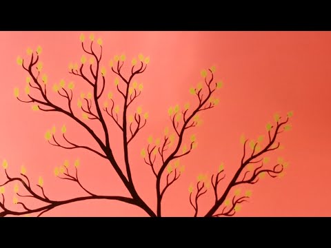 tree 🌲 Wall painting 🖌️ design.   Rahul painter sb 🖌️
