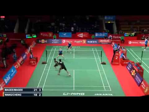2015 TOTAL BWF World Championships R64 XD Sam MAGEE Chloe MAGEE vs WANG Chi Lin CHENG Chi Ya