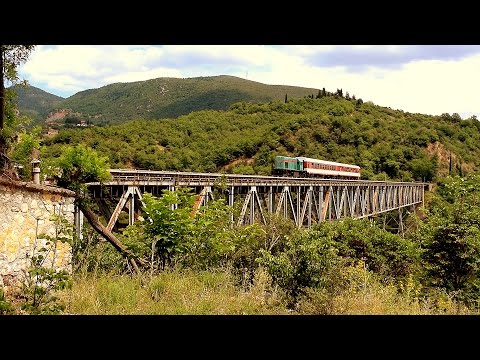 GE Caterpillar A223 Excursion Train 7524 Tithorea - Lianokladi Papadia Viaduct