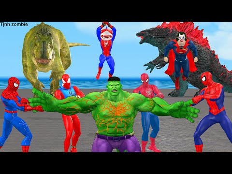 Game Playing Spider Man sword Rescue Spider woman from Venom vs Superman vs Iron Man 4 vs Hulk