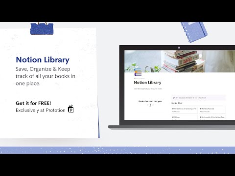 Notion library template| Free Notion Template| Prototion