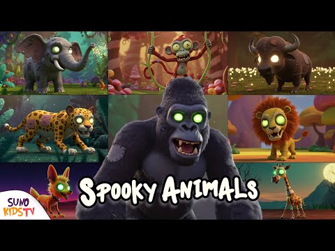 Spooky Safari Animal Sounds Song | Halloween Song - Nursery Rhymes for Kids
