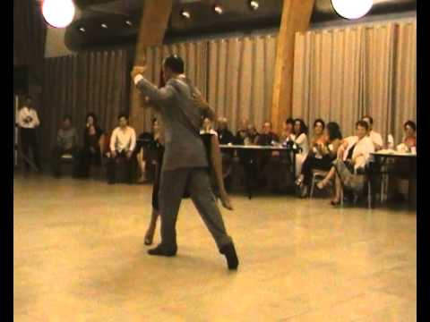  Luigi Bisello  and  Tania Grisostomi  are  dancing  to  a  nontraditional song  in  2010