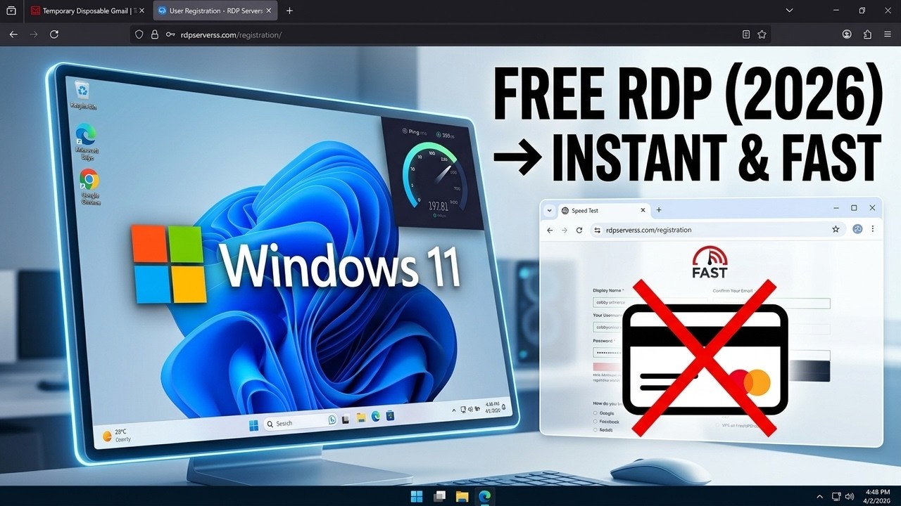 How To Create Windows 11 Free RDP 2026 | Free VPS No Credit Card | Remote Desktop Protocol