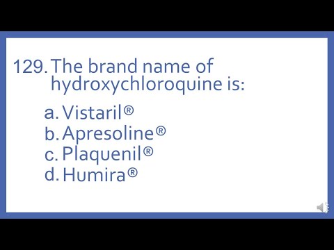 Top 200 Drugs Practice Test Question - The brand name of hydroxychloroquine is (PTCB NAPLEX Prep)