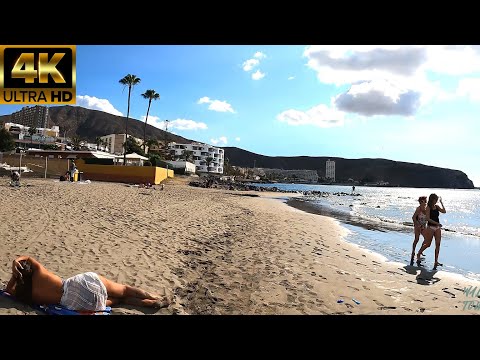 TENERIFE 4K | BEACH WALK - Playa de los Cristianos 🏖️ [Dec 2021 | Spain] 23ºC
