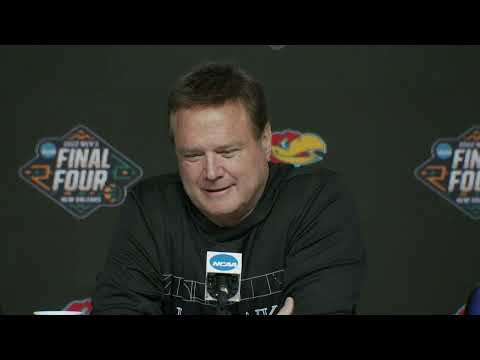 Kansas' Bill Self, players speak prior to facing Villanova at the Final Four