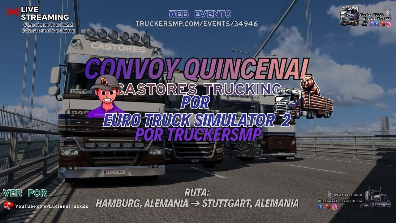 🔴 EN VIVO | Convoy Quincenal Castores Trucking 🚛 Hamburg → Stuttgart | ETS2 TMP 🔥