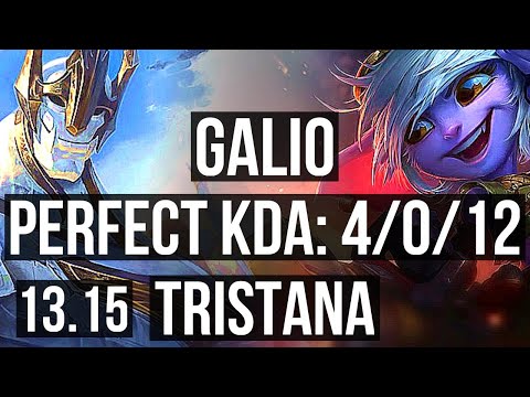 GALIO vs TRISTANA (MID) | 4/0/12, 500+ games, 900K mastery | NA Grandmaster | 13.15