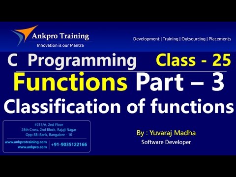 C language Class 25 Classification of functions based on parameter and return type Part 3