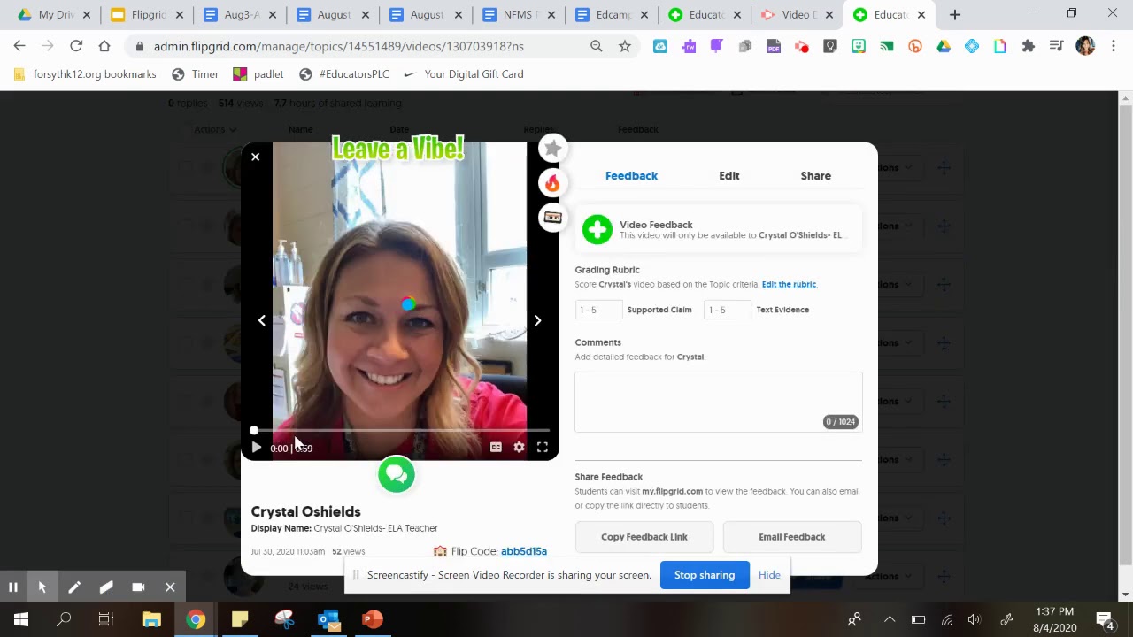 Customizing a Rubric on Flipgrid