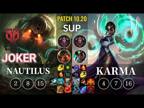 SB joker Nautilus vs Karma Sup - KR Patch 10.20