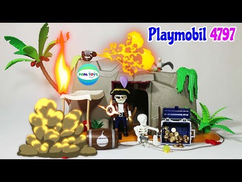 Unboxing Playmobil 4797 Toys Playset- Pirate Island Building set -  Popa Toys