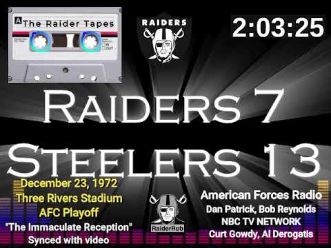 1972 RAIDERS @STEELERS (12-23-72) PLAYOFF (AUDIO-VIDEO SYNC) "THE IMMACULATE RECEPTION"