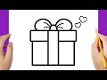 HOW TO DRAW A GIFT BOX EASY | CHRISTMAS DRAWING