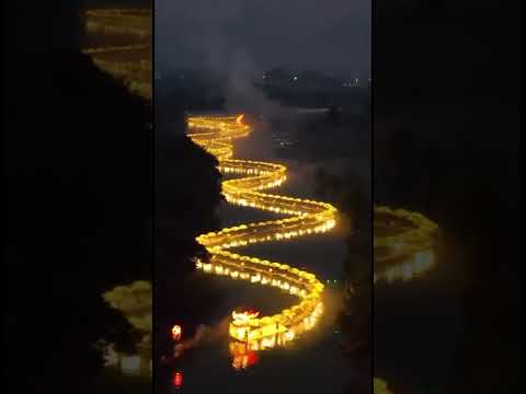 The fire dragon is floating on the river 😻