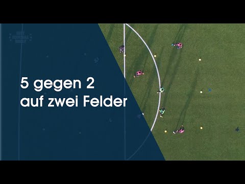 Kleine Spielform: 5 gegen 2 auf zwei Felder - Fußballtraining am Deutschen Fußball Internat