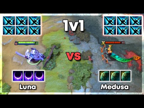 Luna vs Medusa with 6x Yasha and Kaya - Dota 2 1v1