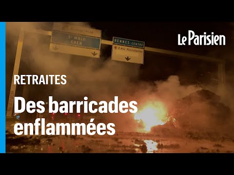 Grève du 7 mars : une route nationale bloquée à Rennes, des barricades enflammées
