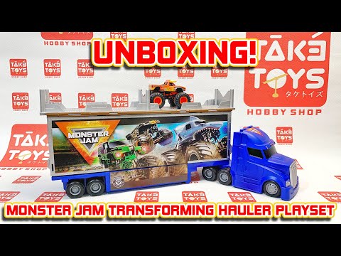 UNBOXING! Spin Master Monster Jam Transforming Hauler Playset!!!