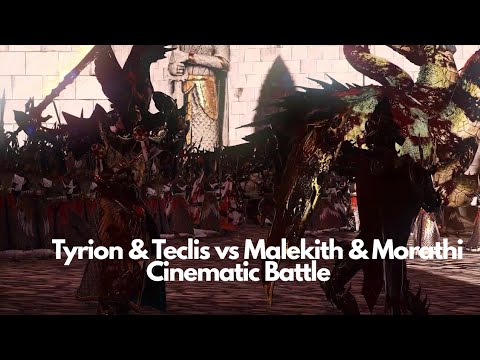 Totalwar Warhammer - Tirion & Teclis vs Malekith & Morathi (Cinematic Battle)