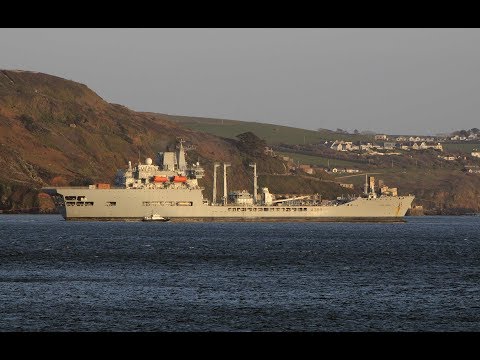 RFA WAVE KNIGHT A389 IN PLYMOUTH SOUND LEAVING DEVONPORT - 23rd March 2020