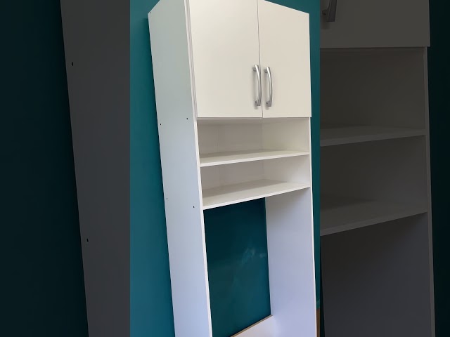 Armário Multuso Brescia para Maquina de Lavar 2 Portas Branco - Pnr Móveis