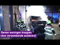 Ramen woningen knappen door verwoestende autobrand in Arnhem