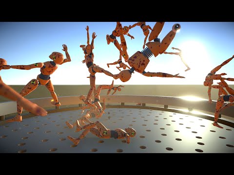 Ragdoll Crash Test Zombies Having Fun with Giant Combustion Engine | Demolition Republic