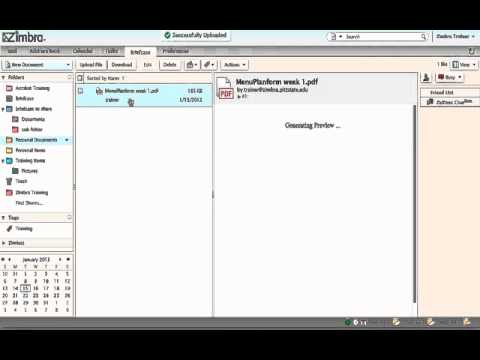 Creating Adding Documents To A Briefcase In Zimbra 8