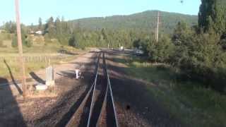 preview picture of video 'Amtrak Empire Builder 8 Whitefish, MT Approach (RF Window) - 7/29/12'