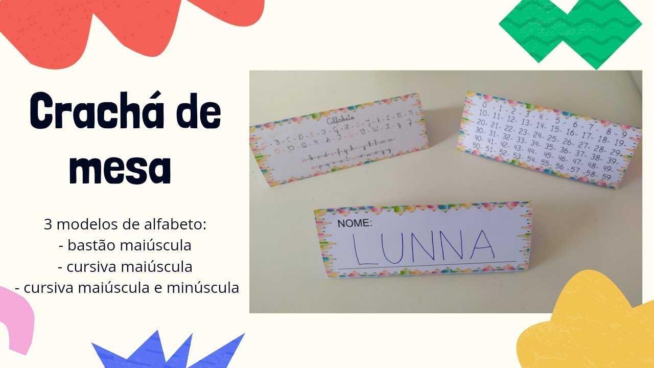 Crachá de mesa para sala de aula.