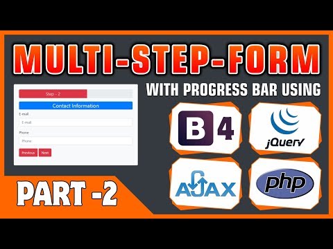 02 Multi Step Form With Progress Bar Using Bootstrap 4 jQuery Ajax PHP | Traverse Using jQuery