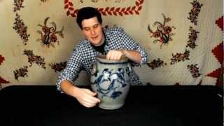 preview picture of video 'Early Baltimore Stoneware Birds Crock'