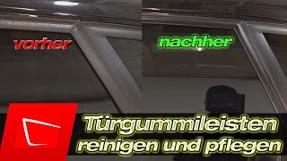fleckige Türgummileisten reinigen und pflegen - graue Türgummis auffrischen und abdunkeln