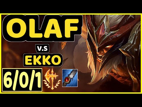 REVOLTA (OLAF) vs EKKO - QUADRAKILL 6/0/1 KDA JUNGLE CHALLENGER GAMEPLAY - BR