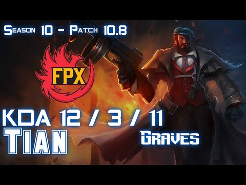FPX Tian GRAVES vs KARTHUS Jungle - Patch 10.8 KR Ranked
