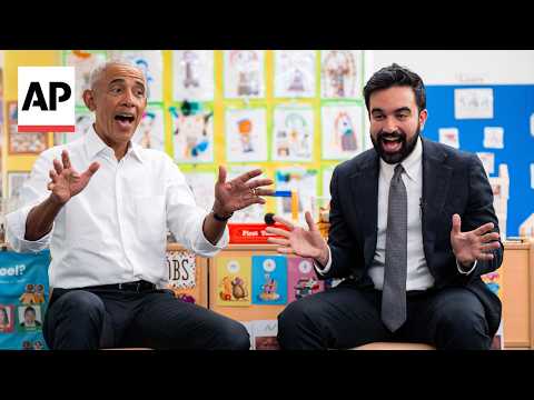 Obama and Mamdani sing 'Wheels on the Bus' to preschoolers in New York