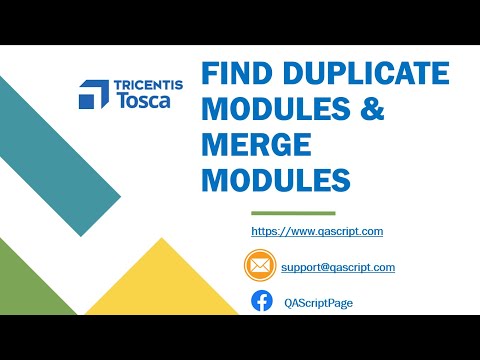 Tosca Tutorial | Lesson 10 - Find Duplicate Modules | Merge Modules | Merge Module Assistant |