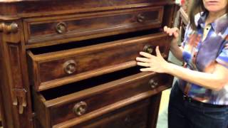 Antique furniture, Renaissance revival drawer chest with rare side lock in our antiques mall.