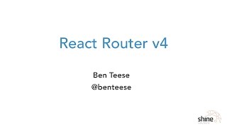 React Router v4