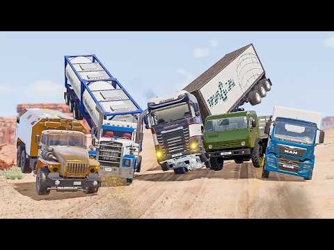 American Semi vs Russian Kamaz vs European MAN Truck - Epic Truck Battle | BeamNG.drive